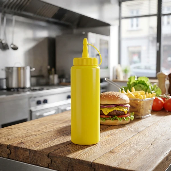 Hendi Dressingflaske Gul Plast 350ml 557808 by Hendi color Svart