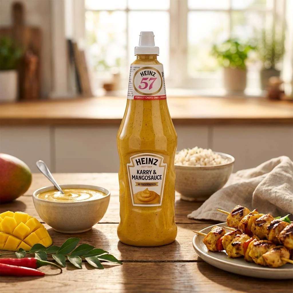 Heinz Karri & Mangosaus 1L 384106 by HEINZ color Svart