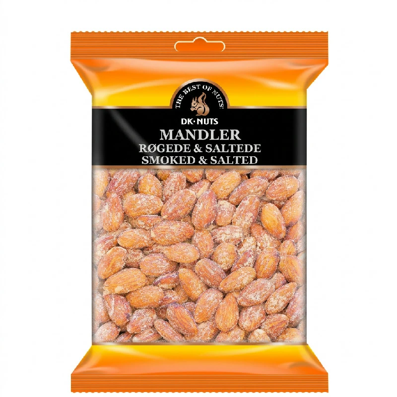 Mandler Luksus (Røkte & Saltede) 0,25 kg 144D by DK-NUTS color Svart