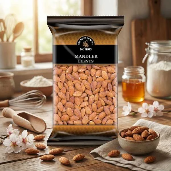 Mandler Luksus (Nonpareil) 1 kg 141C by DK-NUTS color Svart