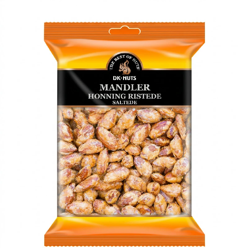 Mandler (Honningristede & Saltede) 0,3 kg 148D by DK-NUTS color Svart