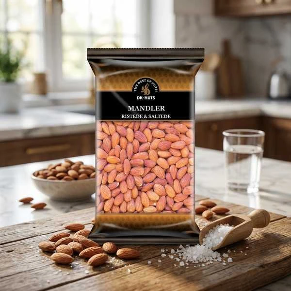 Mandler Luksus (Ristede & Saltede) 1 kg 142C by DK-NUTS color Svart