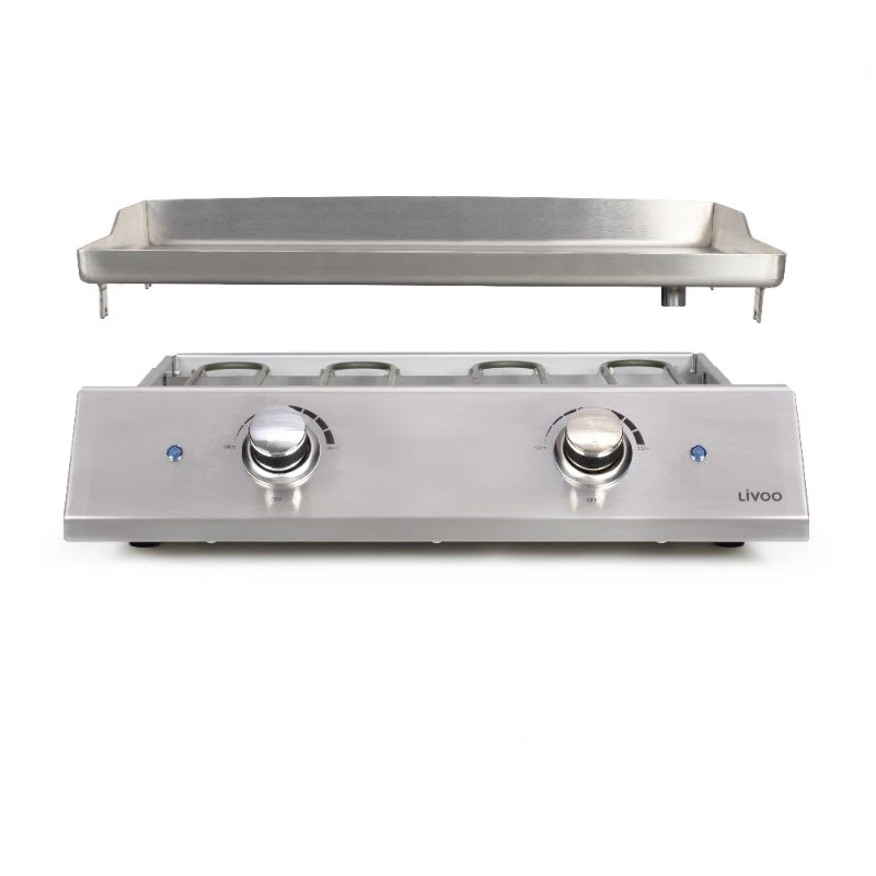 Livoo Plancha Grill Rustfritt Stål med 2 Termostater 96-DOC302  color Svart