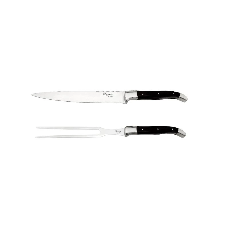 Laguiole by Hâws Utskjæringssett Trancherkniv og Gaffel 2 Deler 30-LG0013Black  color Svart