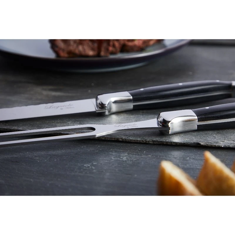 Laguiole by Hâws Utskjæringssett Trancherkniv og Gaffel 2 Deler 30-LG0013Black  color Svart