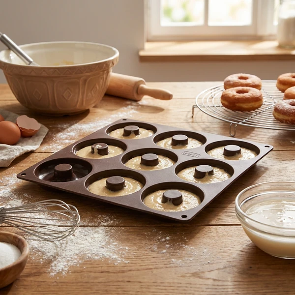 Lurch Flexiform Donutform Silikon 9 hull Brun 26x26cm LU85094 by LURch color Svart