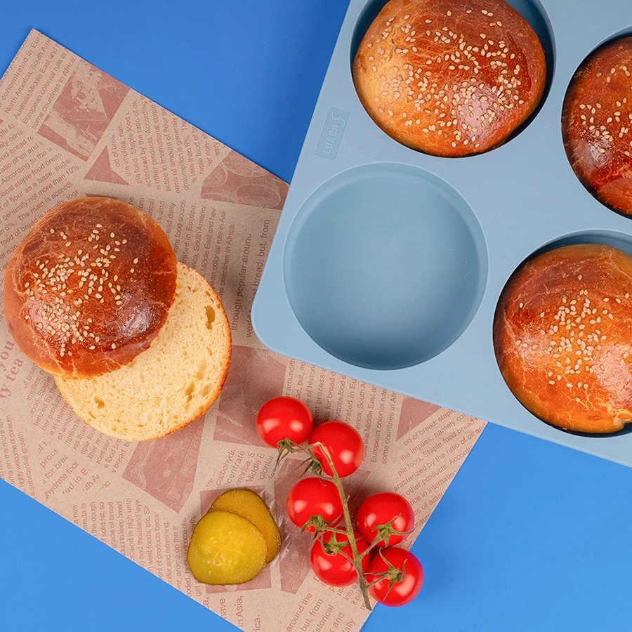 Lurch Flexistarter Bakeform til Burgerboller 4 stk. Blå LU84001 by LURch color Svart