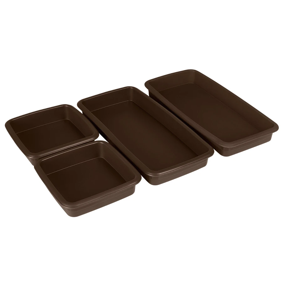 Lurch FlexiBlech Silikonbakeformer 4 stk. Brun LU85043 by LURch color Svart