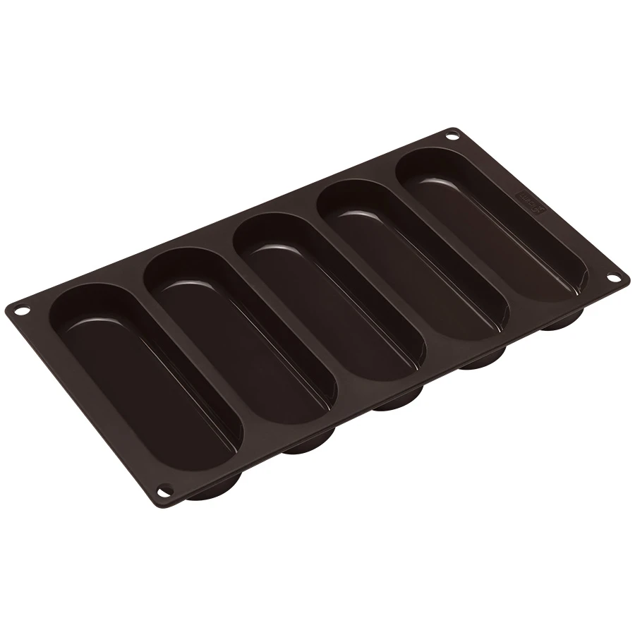 Lurch Pølsebrød Bakeform i Silikon 30x16 cm 5 stk LU85093 by LURch color Svart