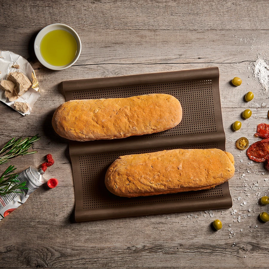 Lurch FlexiForm Ciabatta Bakeform i Silikon 26x30 cm 2 stk LU85080 by LURch color Svart
