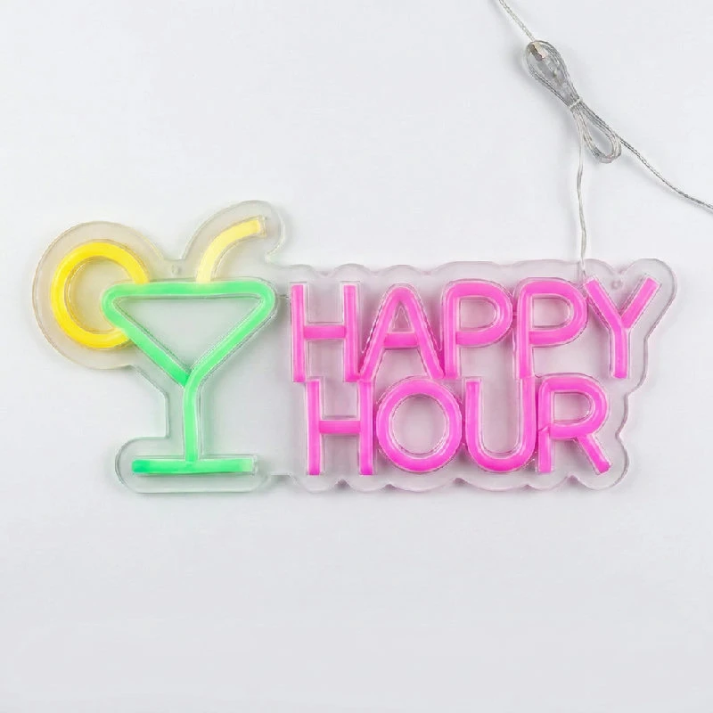 Neonskilt «Happy Hour» NE1200040  color Svart