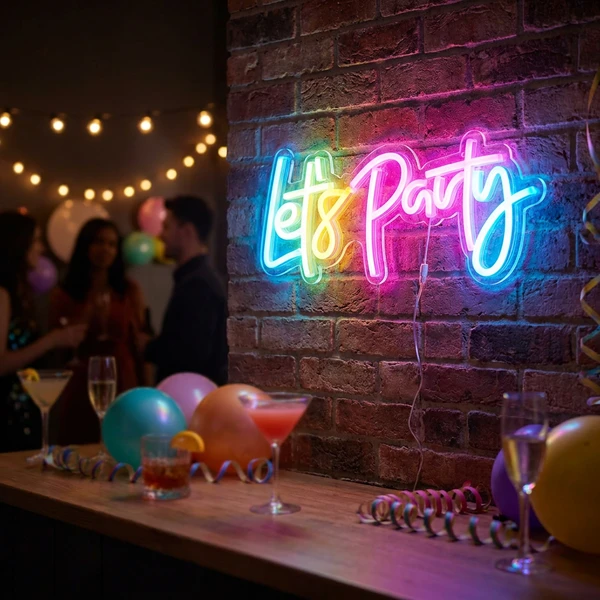 Neonskilt «Let’s Party» NE1200030  color Svart