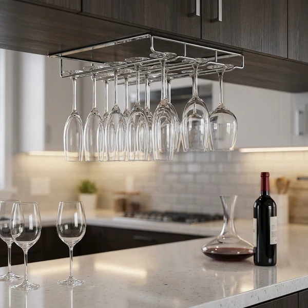 Forkrommet glassholder 24" GHC0024  color Svart