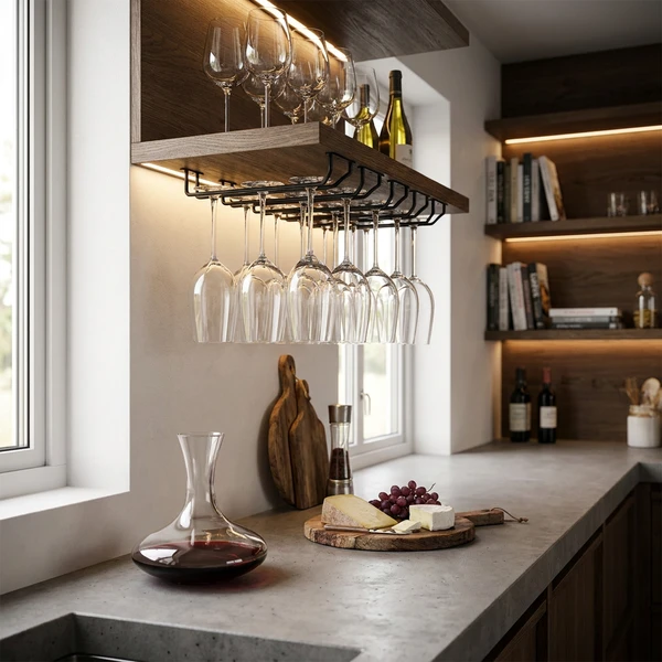 Glassholder til oppheng mattsvart 25 cm GHB0001  color Svart