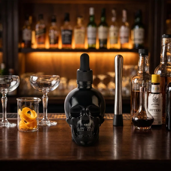 Bitterflaske Skull 60 ml Klar SK00023  color Svart