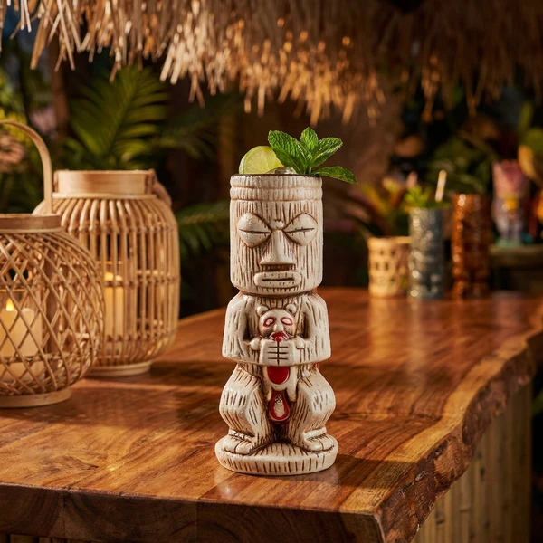 Tiki Krus Hila 500 ml i keramikk natur TK10045  color Svart