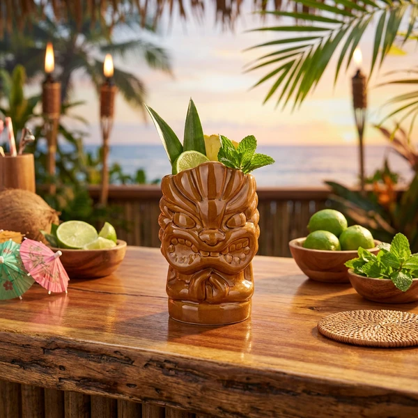 Tiki Krus Shaka Keramikk Natur 660 ml TK10013  color Svart