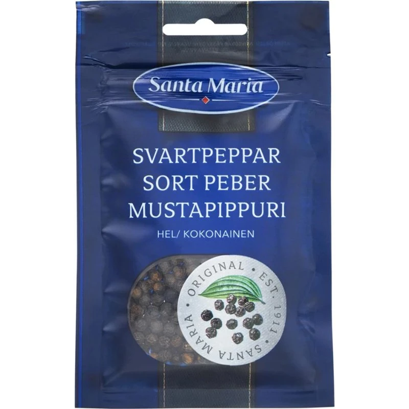 Krydder Pepper Sort Hel 22g 270052 by SANTA M color Svart