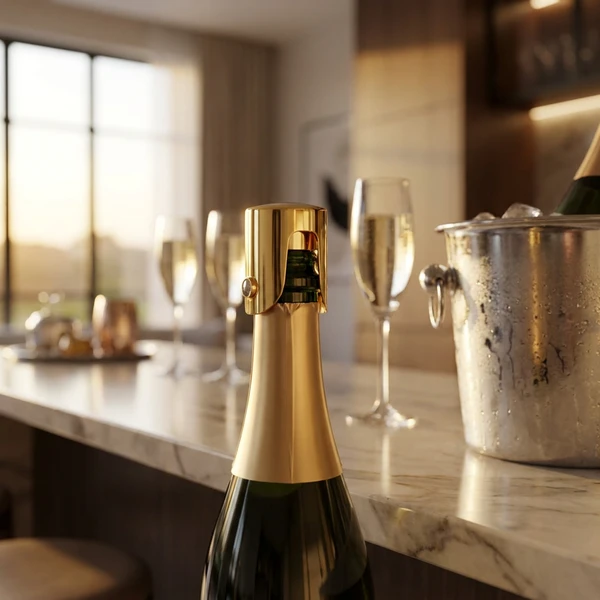 Champagnestopper i gull CS0001G  color Svart