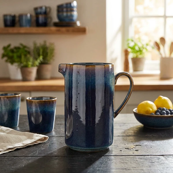 Mugge i blått porselen 1,4 L - H19,5 cm 2936195 by COSY & TRENDY color Svart