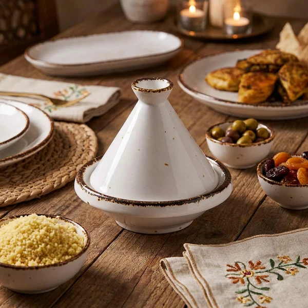 Mini Tajine Porselen Hvit Ø9cm x H9cm 1480109 by COSY & TRENDY color Svart