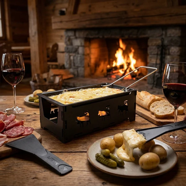 Sammenleggbar Raclette i Rustfritt Stål til 2 personer 5659008 by COSY & TRENDY color Svart