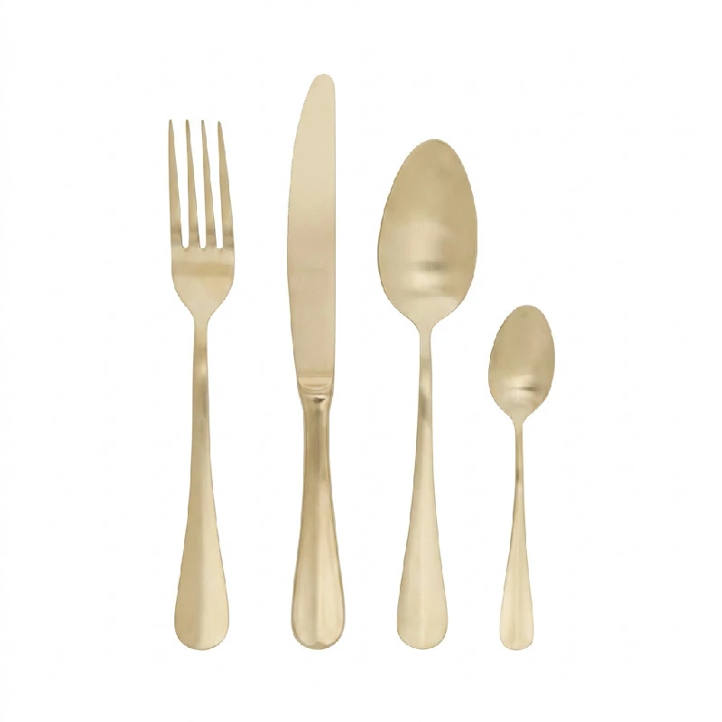 Bestikksett 24 deler Matt Champagne Rustfritt Stål 5422003 by COSY & TRENDY color Svart