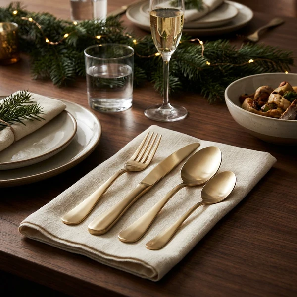 Bestikksett 24 deler Matt Champagne Rustfritt Stål 5422003 by COSY & TRENDY color Svart