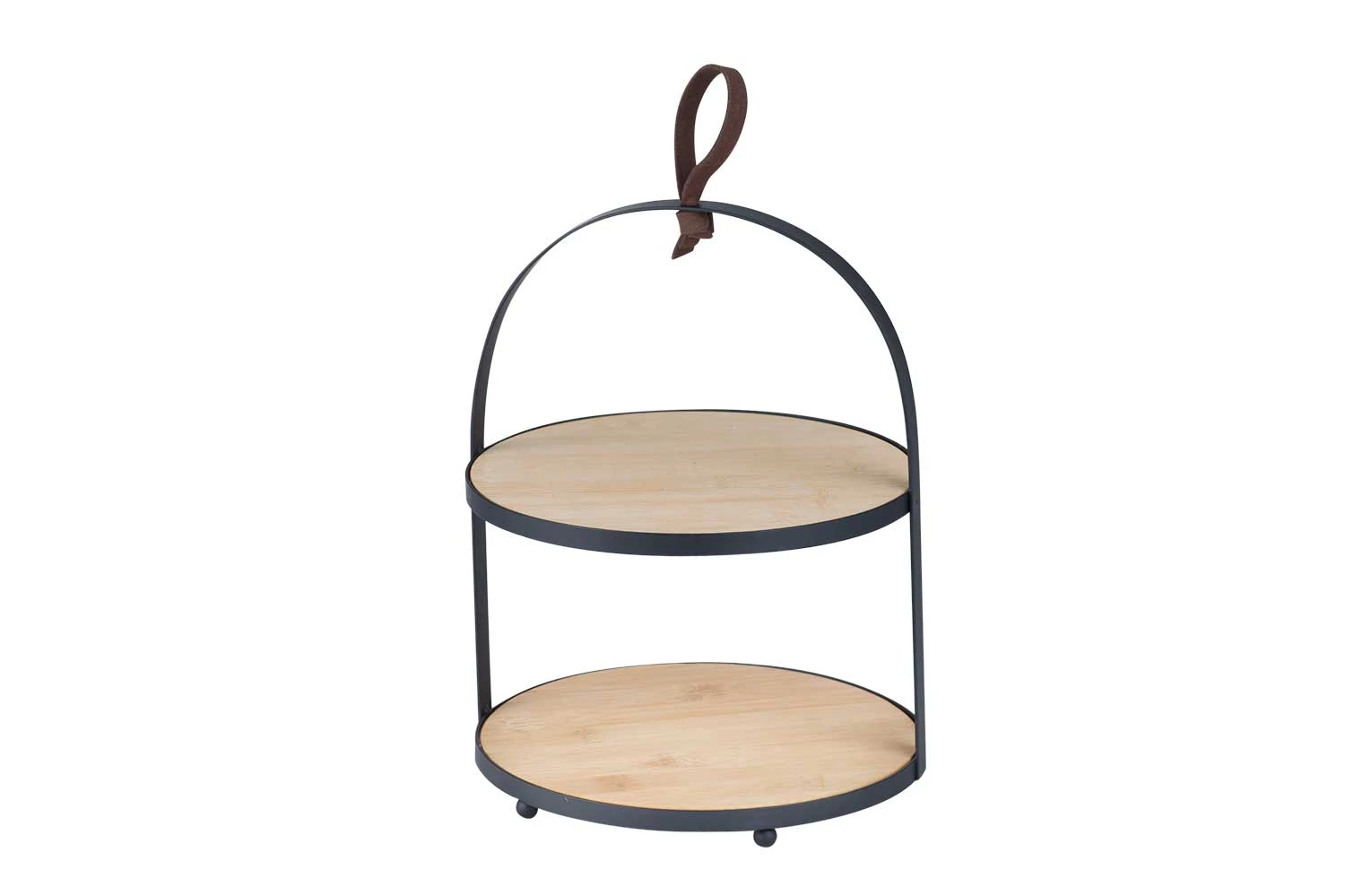 Serveringsoppsats i bambus med metallholder 20,8cm 8797347 by COSY & TRENDY color Svart