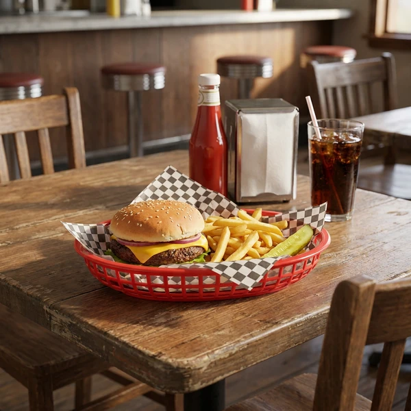 Burgerkurver Rød Plast 6 stk 23x14 cm 1669095 by COSY & TRENDY color Svart