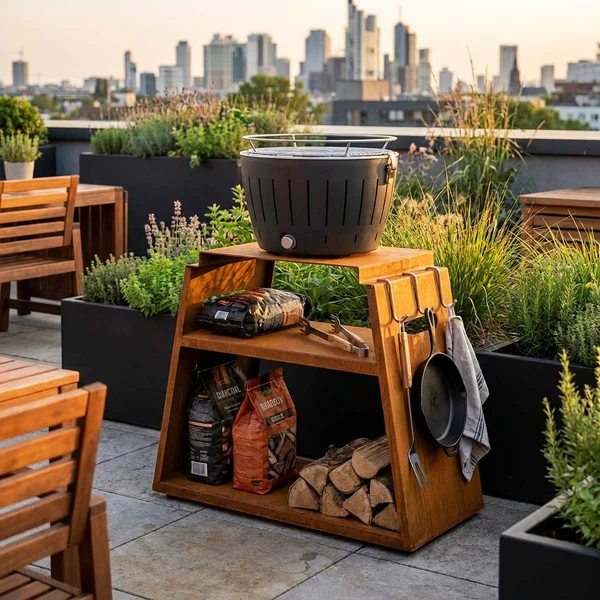Understell til Urban BBQ Grill Cortenstål 3165144 by COSY & TRENDY color Svart