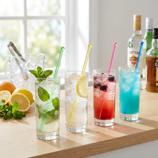 Drinkpinner Plast Assortert 16,5cm 20 stk HNC0191B by COSY & TRENDY color Svart