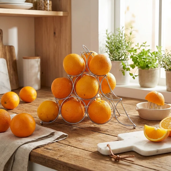 Appelsinholder Wire Rustfritt Stål 32x32x27cm CK0194 by COSY & TRENDY color Svart