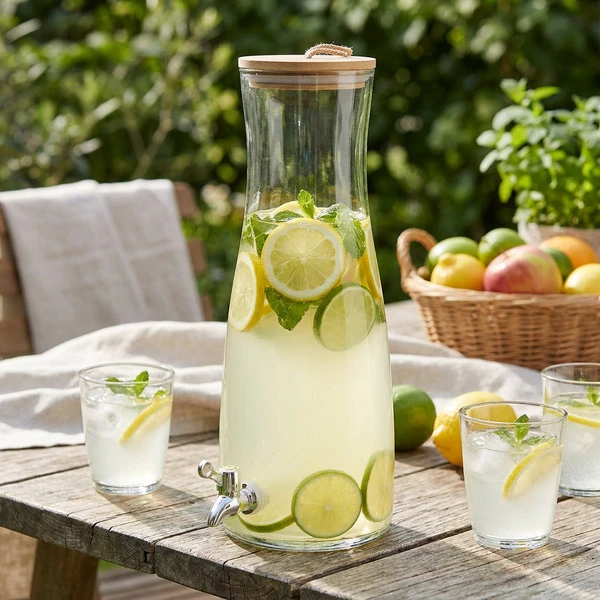 Juicedispenser med Trelokk Glass 42 cm 4101181 by COSY & TRENDY color Svart