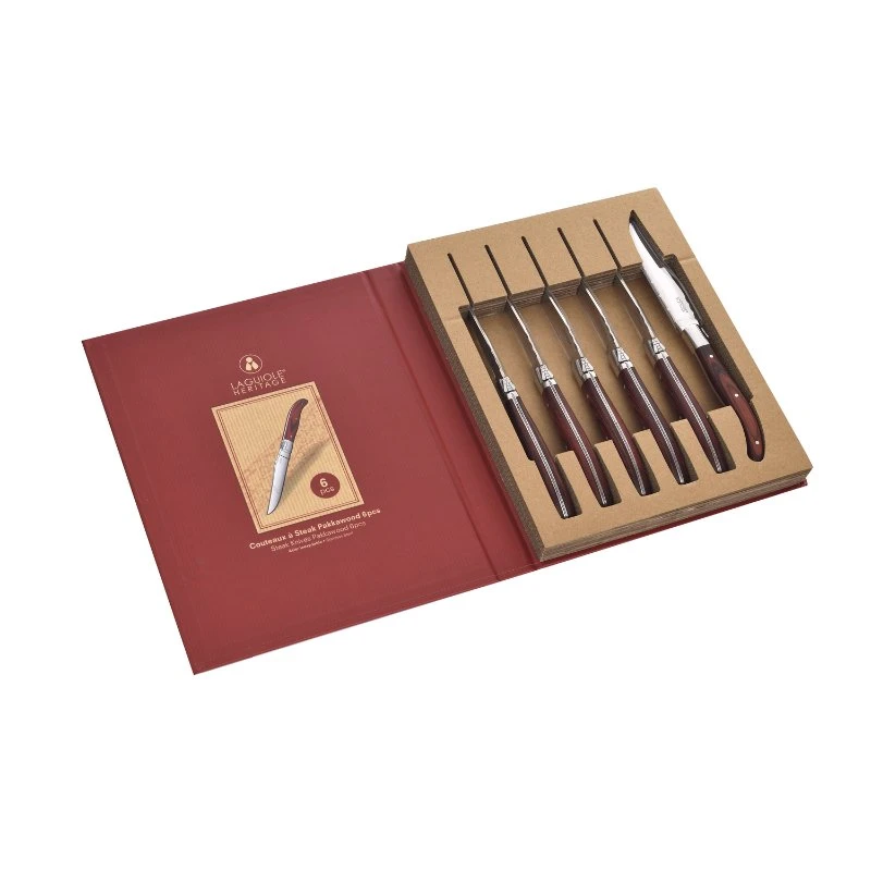 Laguiole Heritage Blanke Biffkniver i Pakkatre - 6 stk. 40273000  color Svart