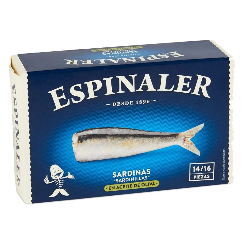 Espinaler sardiner i olivenolje 125ml/81g 59112  color Svart