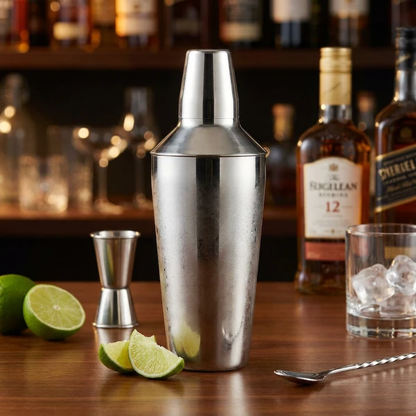 Cocktailshaker 3-delt rustfritt stål konisk 0,75 l 593035  color Svart