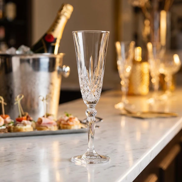 RCR Melodia Champagneglass 16 cl 6 stk. Glas0096  color Svart