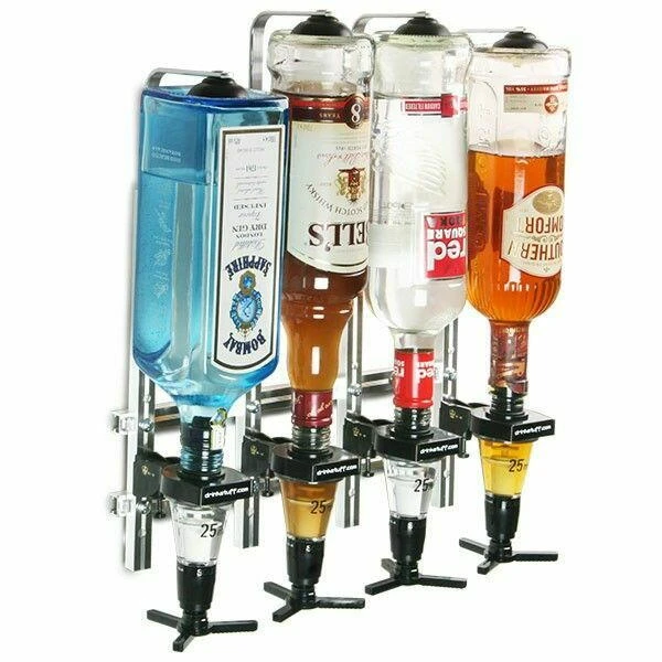 Flaskeholder Veggmontert 4 Flasker 70 cl / 1 liter BTBL3213 by Beaumont color Svart