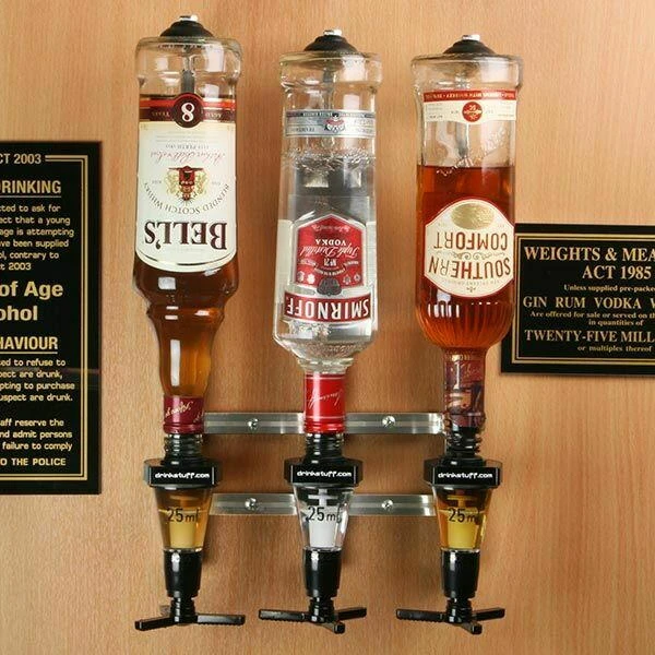 Flaskeholder veggmontert 3 flasker 70 cl / 1 liter BTBL3211 by Beaumont color Svart