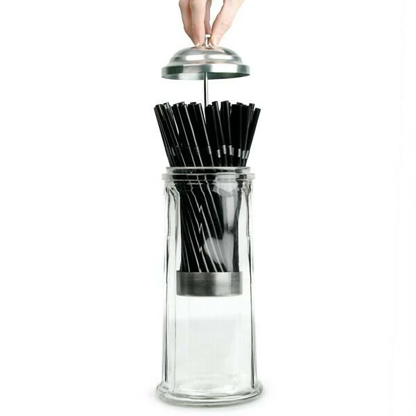 Sugerørsdispenser i Glass 11366 by Drink color Helder