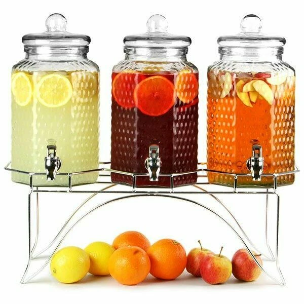 Trippel drikkedispenser med stativ 12 L 13921 by Drink color Helder