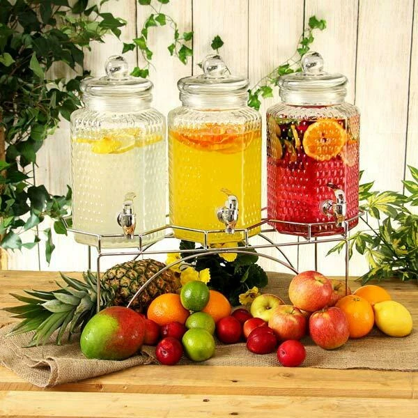 Trippel drikkedispenser med stativ 12 L 13921 by Drink color Helder
