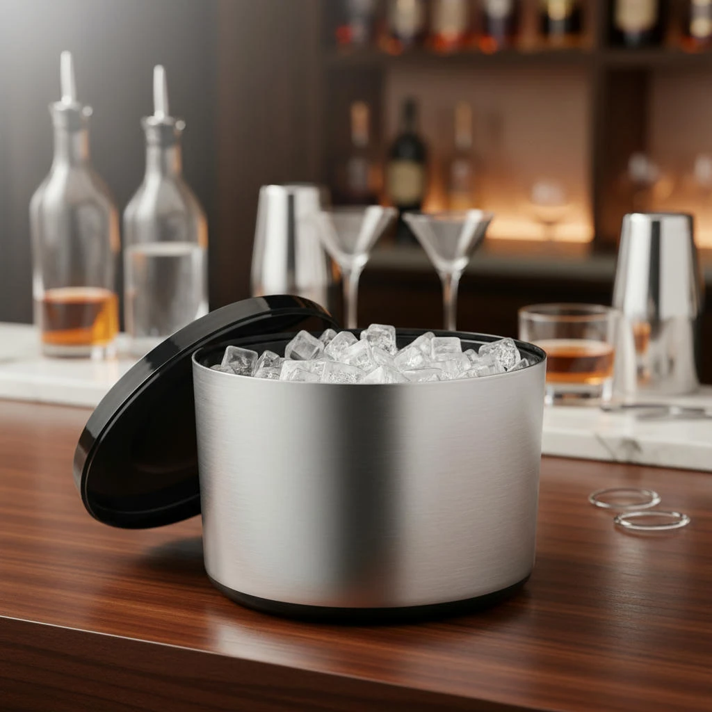 Drink 10 Liters Isbøtte Børstet Aluminiumseffekt 11155-38358 by Drink color Silver