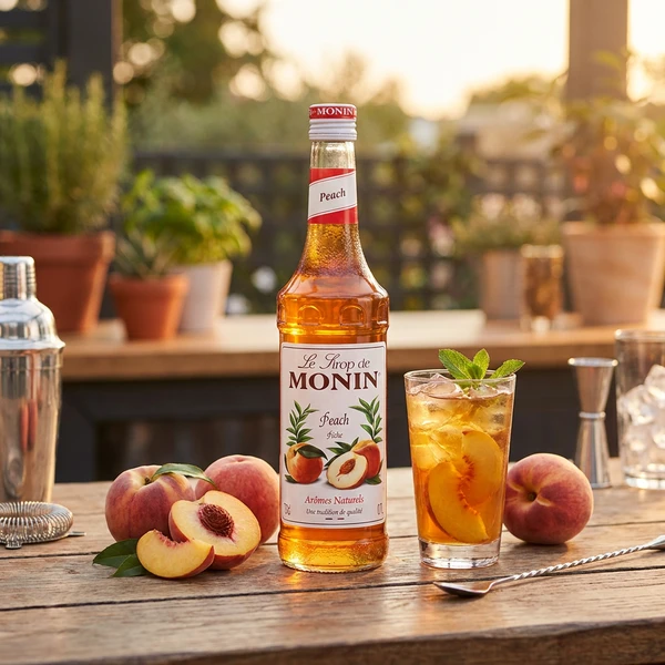 Monin Syrup Peach / Fersken FL 70 61021 by MONIN color Svart