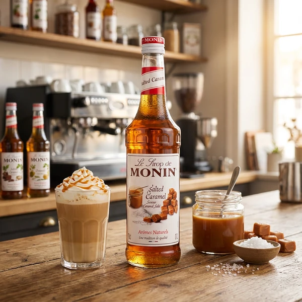 Monin Sirup Salted Caramel / Saltet Karamell FL 70 61048 by MONIN color Svart