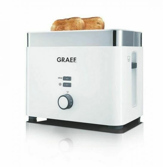 Brødrister, 2 skiver, 1000W - Hvit GRTO61EU by Graef color Vit