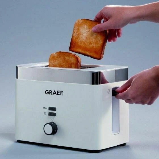 Brødrister, 2 skiver, 1000W - Hvit GRTO61EU by Graef color Vit