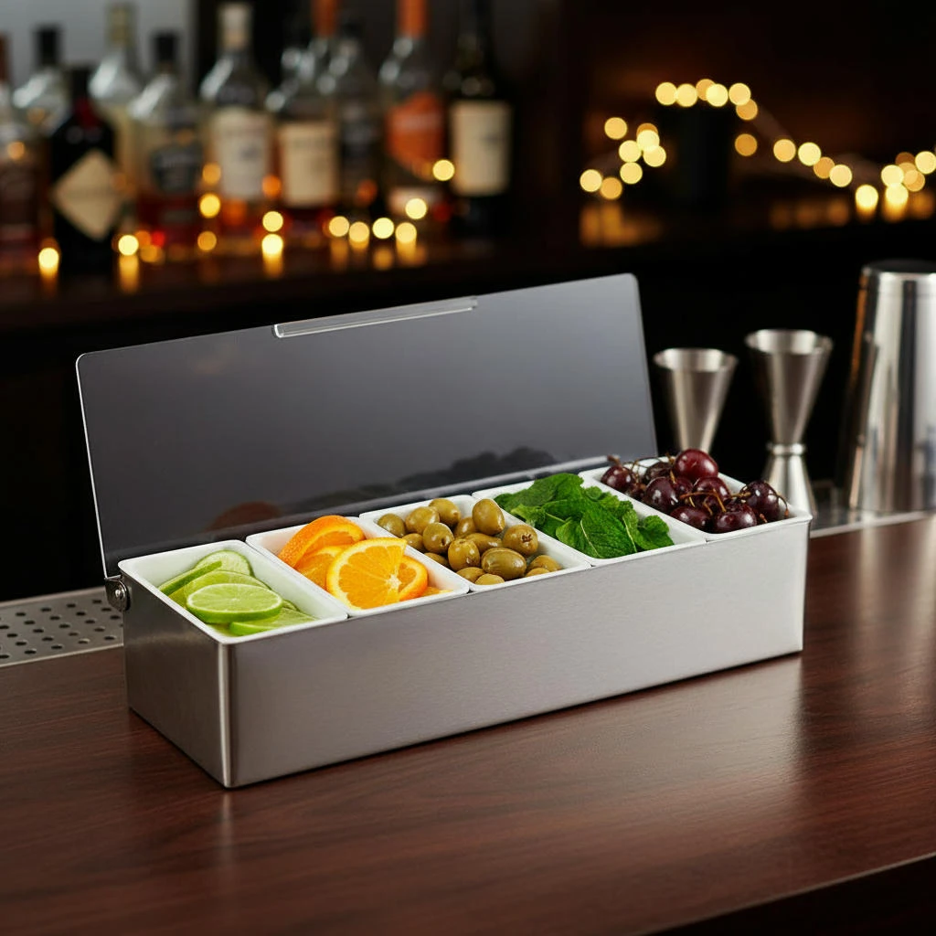 Fruktdispenser stål – 5 deler x 1 pint BTBL3762 by Beaumont color Silver