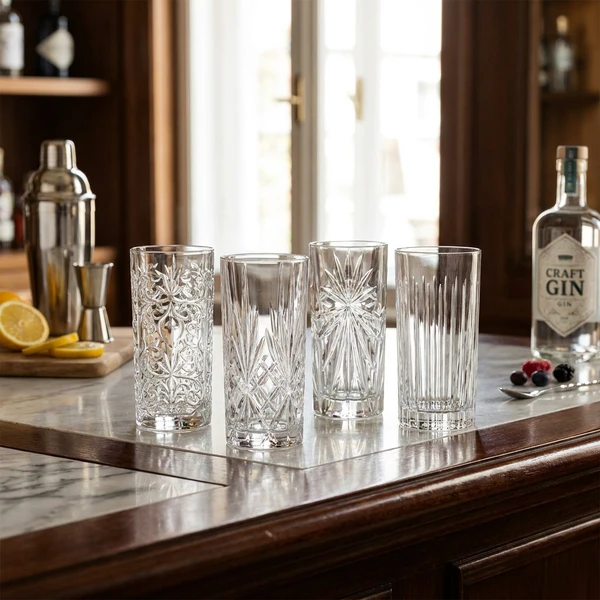 RCR Mixology Highball Sett (4 stk) Glas0635 by RCR Glas color Svart